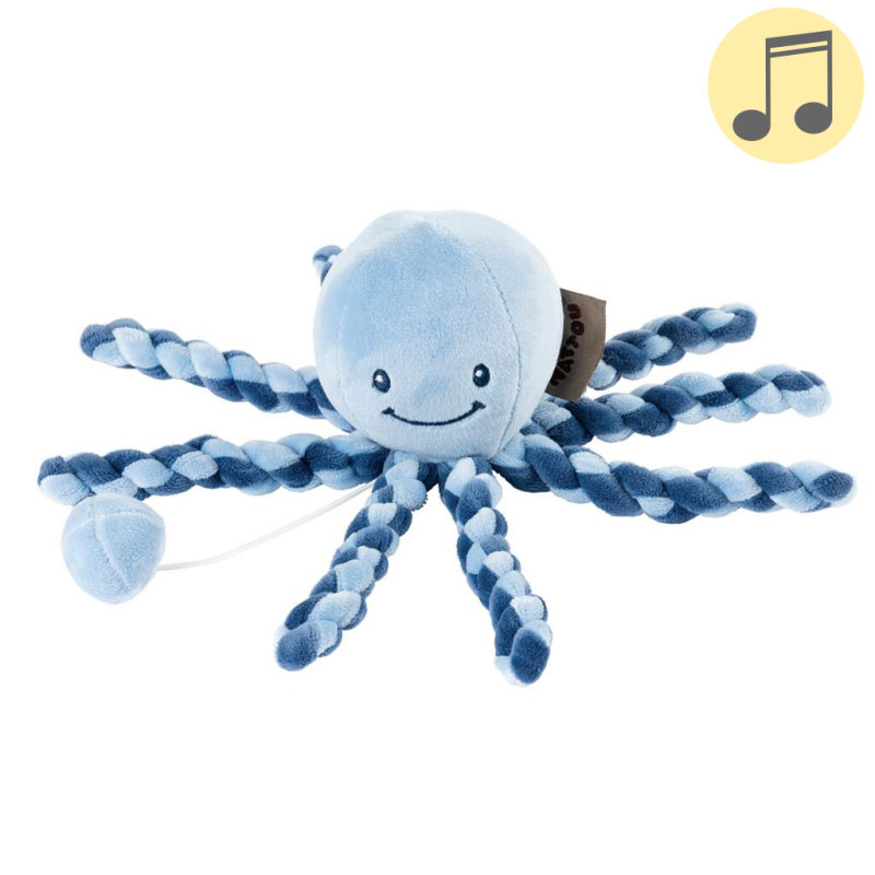  octopus pieuvre boîte à musique bleu 